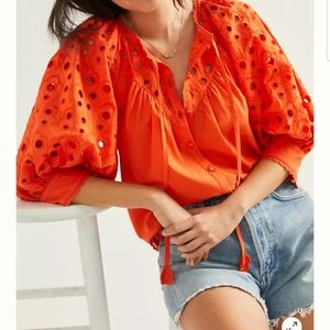 Anthropology Chantal Eyelet Blouse